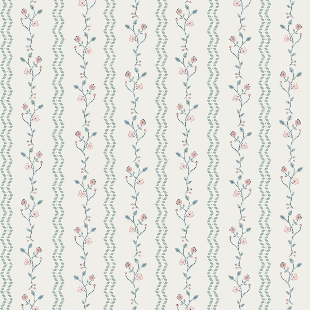 Blencow Stripe Wallpaper - Dark Duck Egg Blue - Laura Ashley - 122748 - Premier Wallcovering