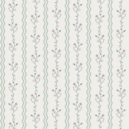 Blencow Stripe Wallpaper - Dark Duck Egg Blue - Laura Ashley - 122748 - Premier Wallcovering