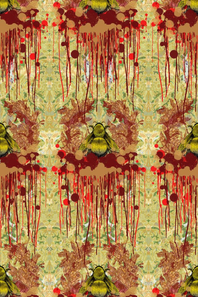 Bloody Empire Wallpaper - Green - Timorous Beasties - TB/BEM/PRL/03 - Premier Wallcovering