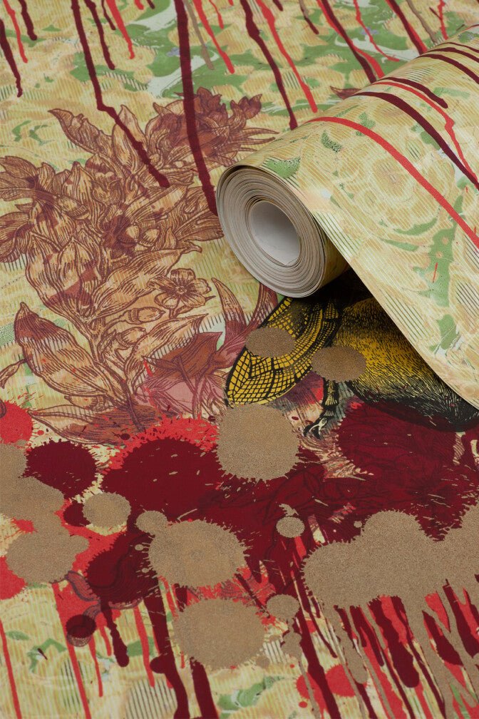 Bloody Empire Wallpaper - Green - Timorous Beasties - TB/BEM/PRL/03 - Premier Wallcovering