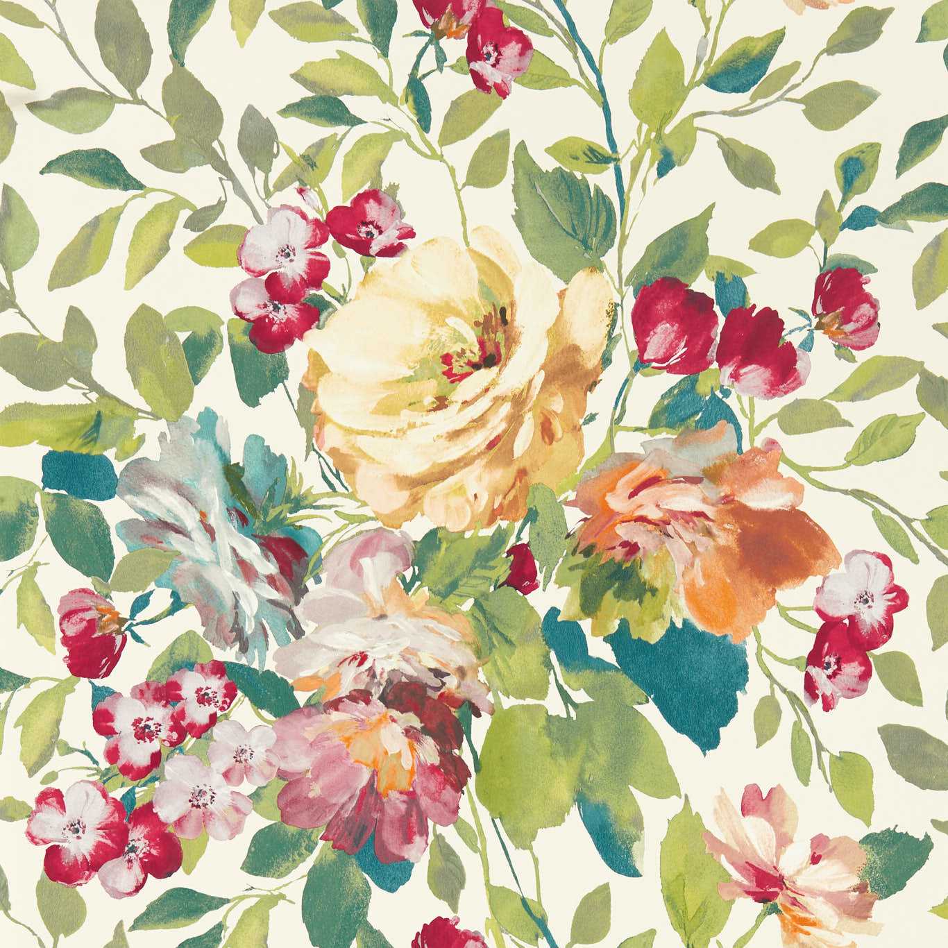 Bloom Wallpaper - Multi - Clarke & Clarke - W0139/04 - Premier Wallcovering
