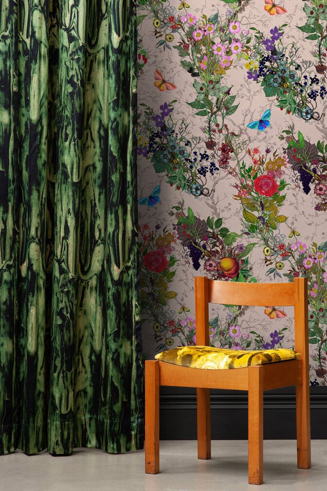 Bloomsbury Garden Wallpaper - Dusted Pink - Timorous Beasties - BTN/BLM/TXMT/07 - Premier Wallcovering