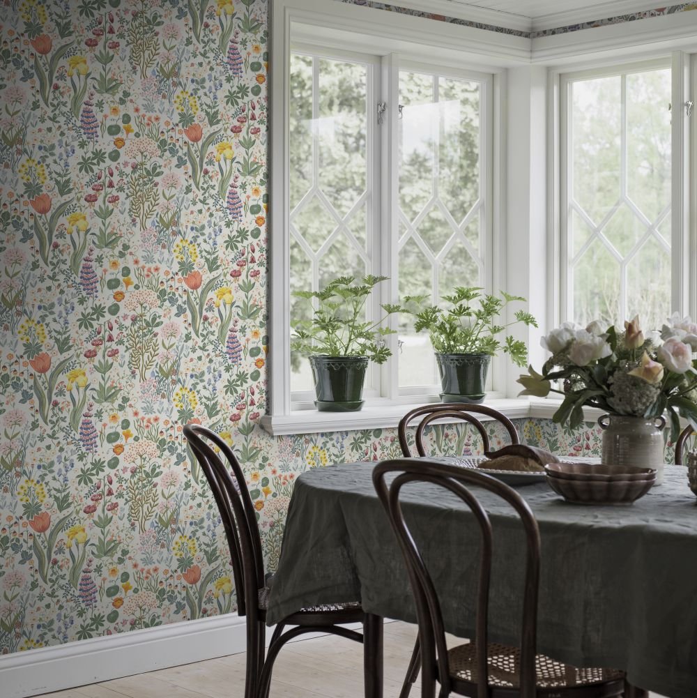 Bloomsterhav Wallpaper - Ivory / Multi - Boråstapeter - 2053 - Premier Wallcovering