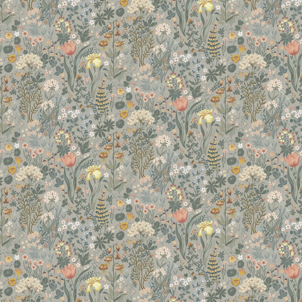 Bloomsterhav Wallpaper - Sage / Multi - Boråstapeter - 2054 - Premier Wallcovering
