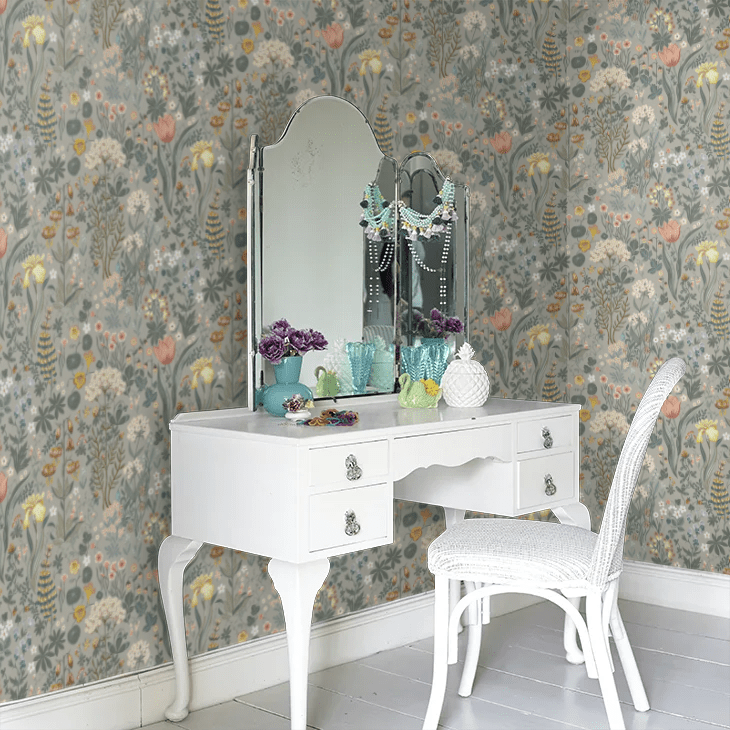 Bloomsterhav Wallpaper - Sage / Multi - Boråstapeter - 2054 - Premier Wallcovering