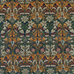 Bluebell Embroidery Fabric - Indigo/Russet - Morris & Co - 237293 - Premier Wallcovering