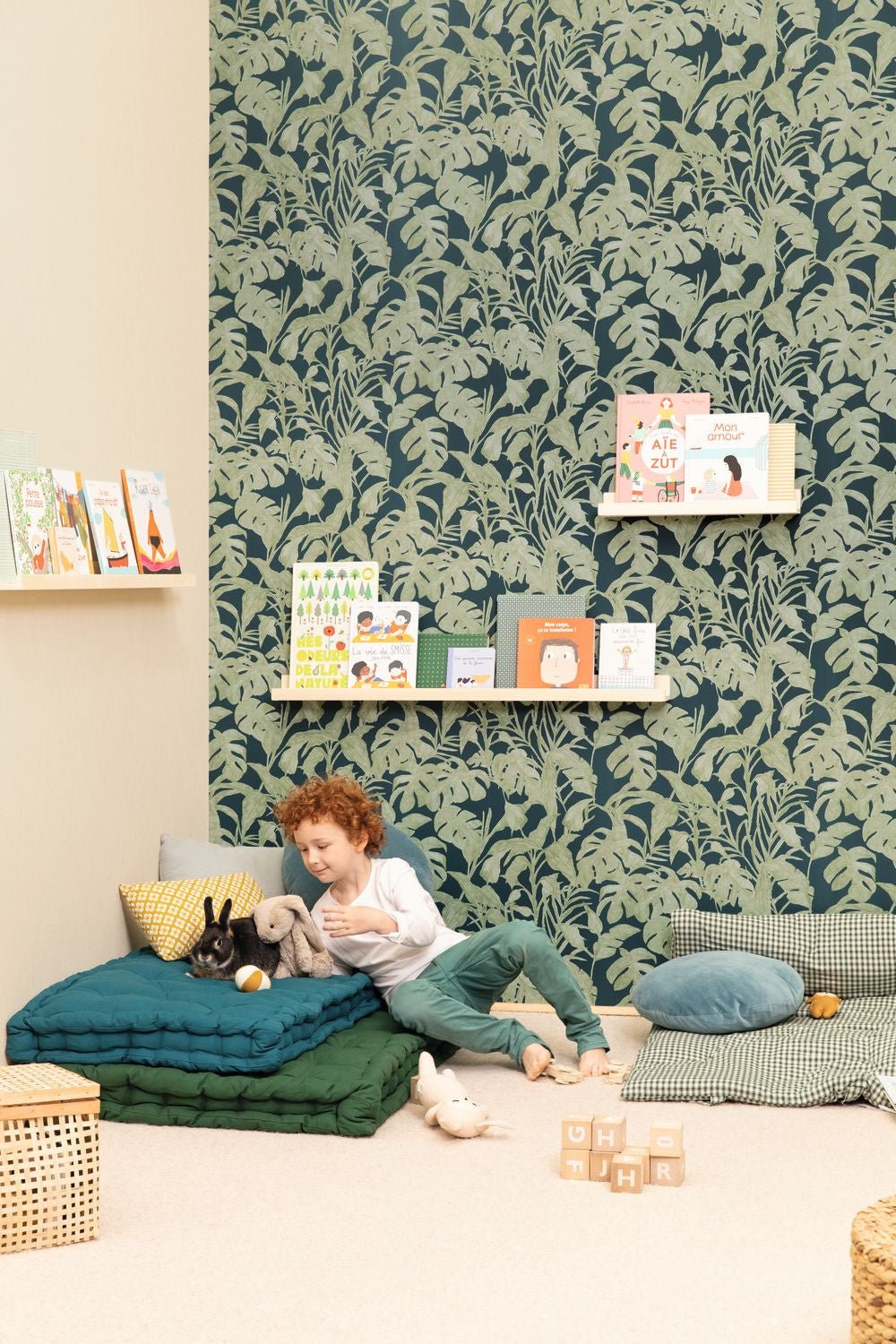 Bogota Wallpaper - Kaki Bleu - Caselio - 103876715