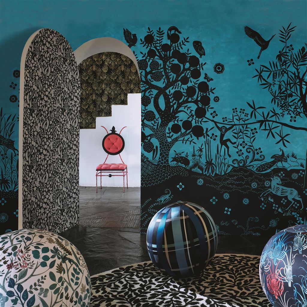 Bois Paradis Wallpaper - Bleu Nigelle - Christian Lacroix - PCL7030/03 - Premier Wallcovering