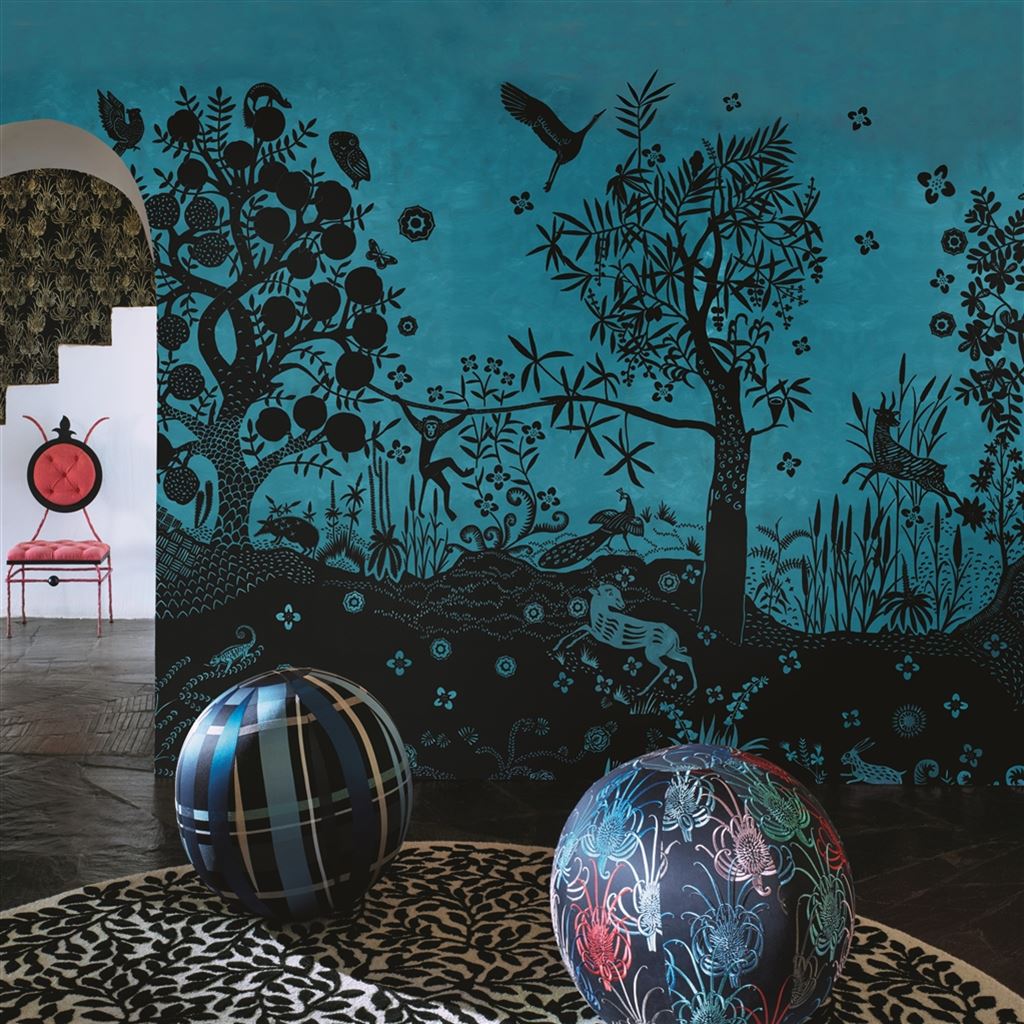 Bois Paradis Wallpaper - Bleu Nigelle - Christian Lacroix - PCL7030/03 - Premier Wallcovering