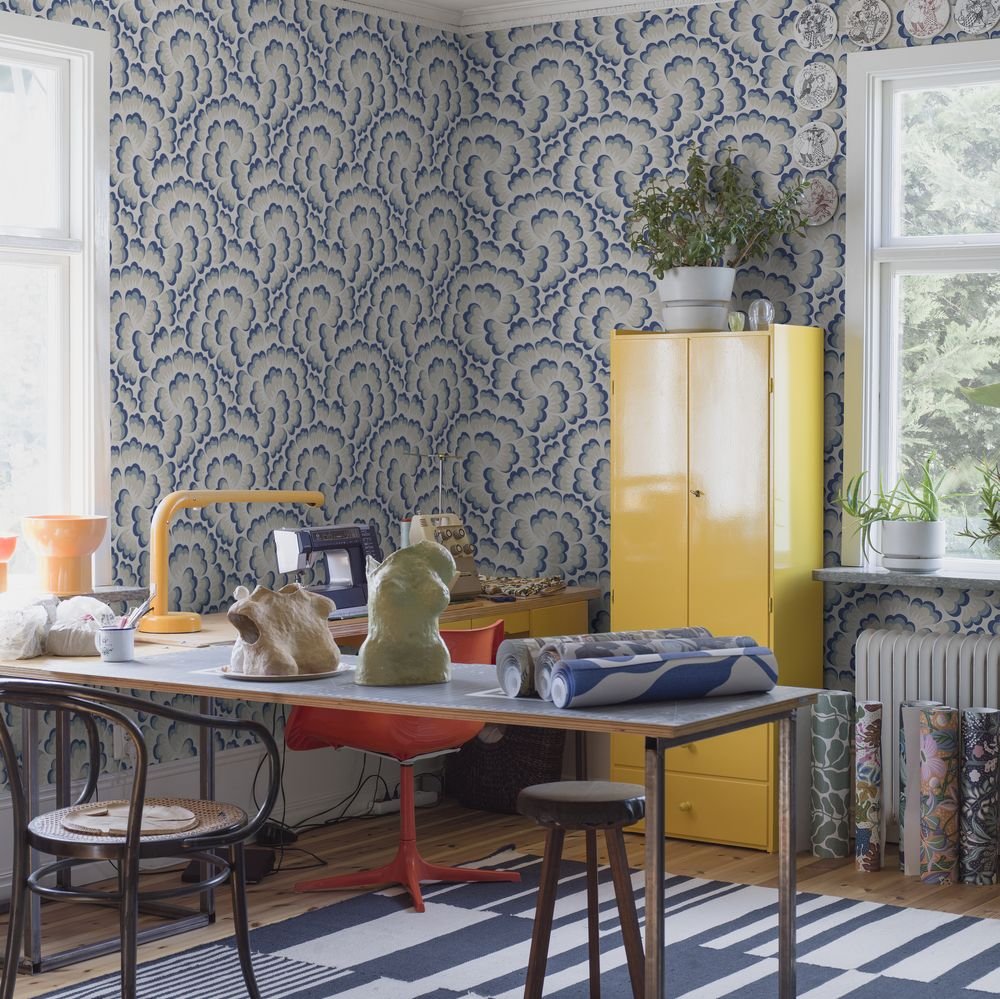 Bom Bom Wallpaper - Blue - Boråstapeter - 2101 - Premier Wallcovering
