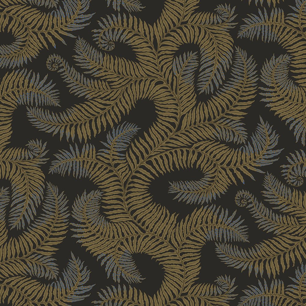 Bombe's Fernery Wallpaper - Olive and Dark Grey - Josephine Munsey - JMW-100121 - Premier Wallcovering