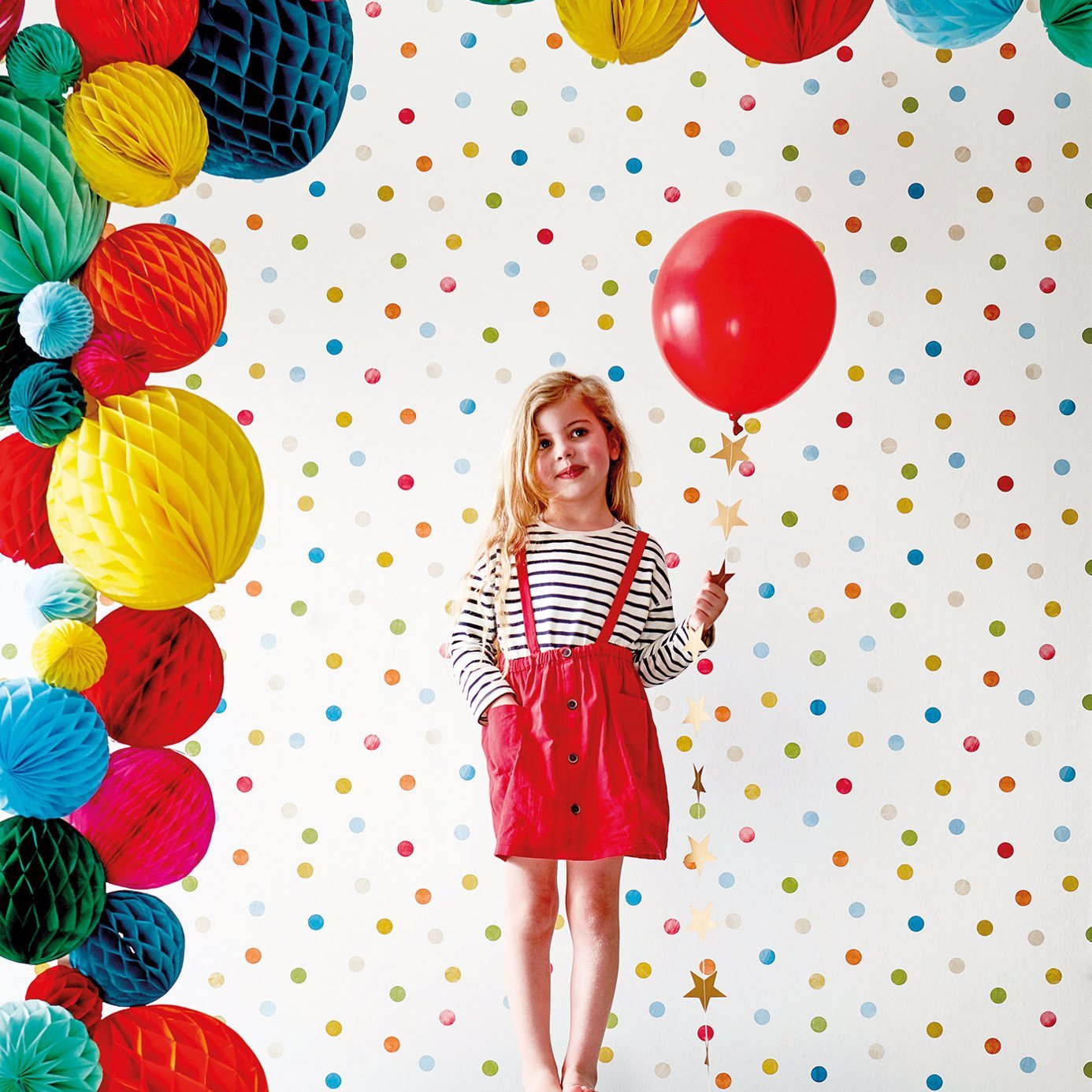 Bon Bon Wallpaper - Sky/Gecko/Ochre - HLTF112636 - Harlequin - Premier Wallcovering