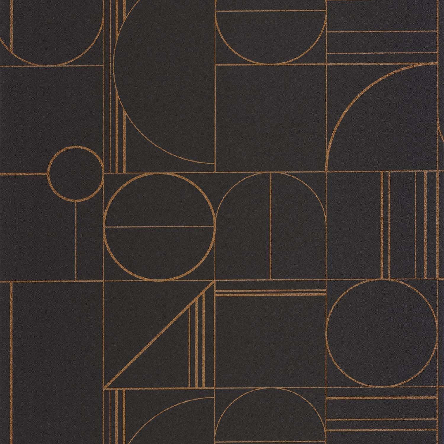 Border Wallpaper - Noir Cuivre - Caselio - 105069426