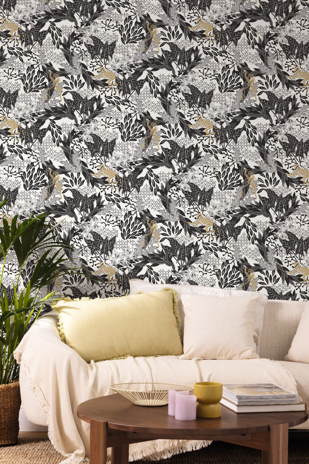Borneo Wallpaper - Noir Blanc - Caselio - 104910913