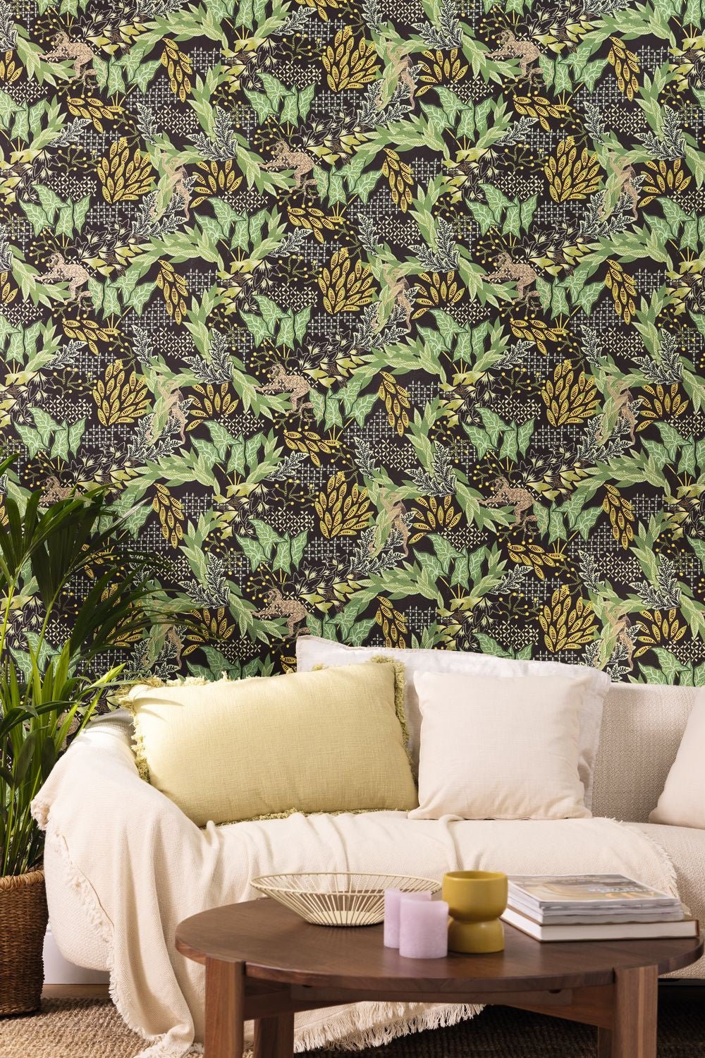 Borneo Wallpaper - Noir Vert - Caselio - 104919703