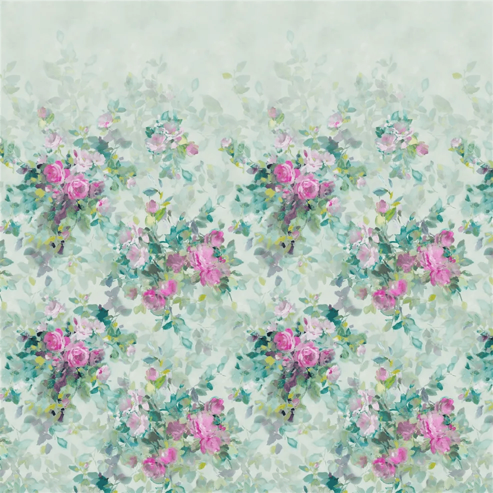 Bouquet De Roses Wallpaper - Celadon - PDG1173/01 - Designers Guild