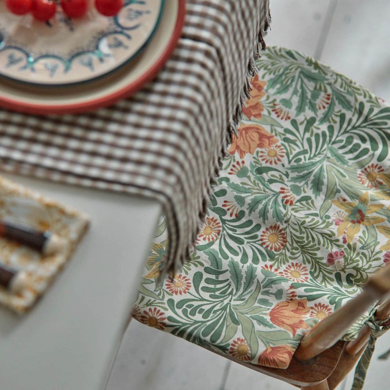 Bower Fabric - Green/Rose - Morris & Co - 227027 - Premier Wallcovering