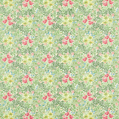 Bower Fabric - Green/Rose - Morris & Co - 227027 - Premier Wallcovering
