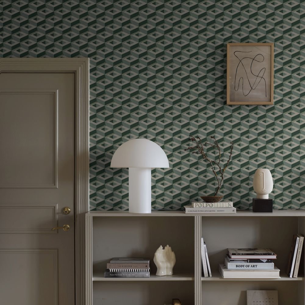 Boxes Wall Mural - Teal - Boråstapeter - 2281 - Premier Wallcovering