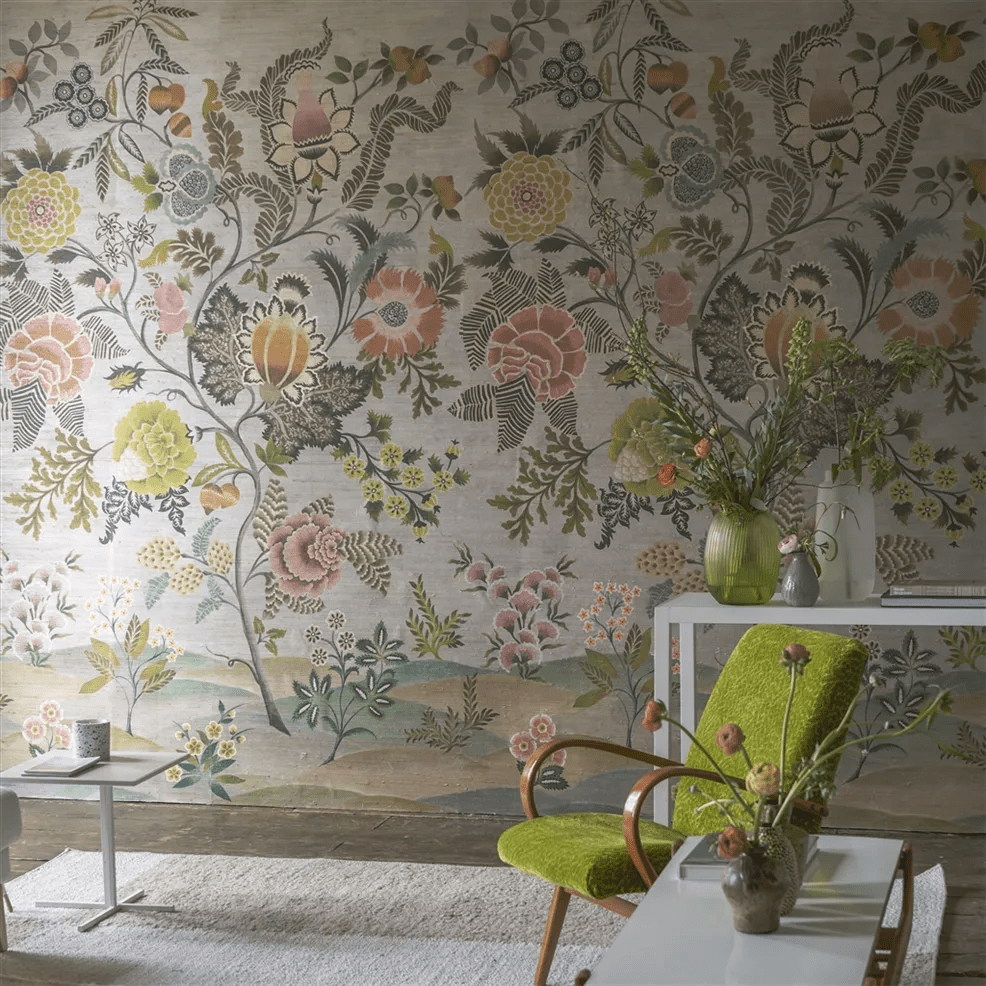 Brocart Decoratif Grasscloth Wallpaper - Sepia - PDG1187/01 - Designers Guild