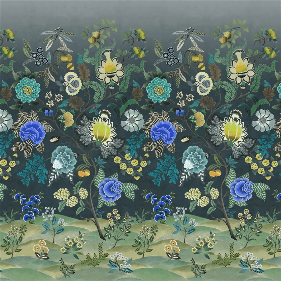 Brocart Decoratif Wallpaper - Indigo - PDG1169/03 - Designers Guild