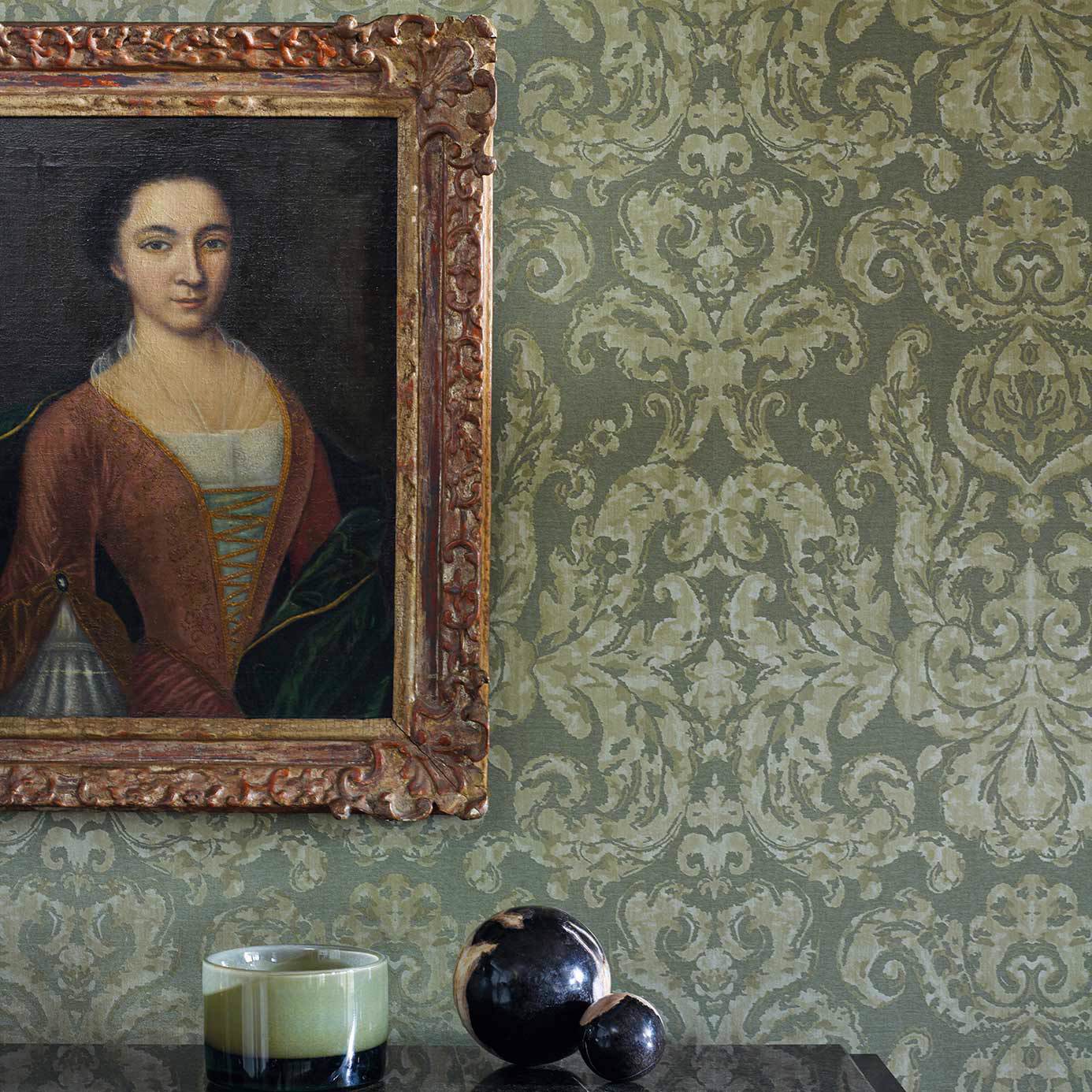Brocatello Wallpaper - Olivine - ZPAL312680 - Zoffany - Morris Wallpaper