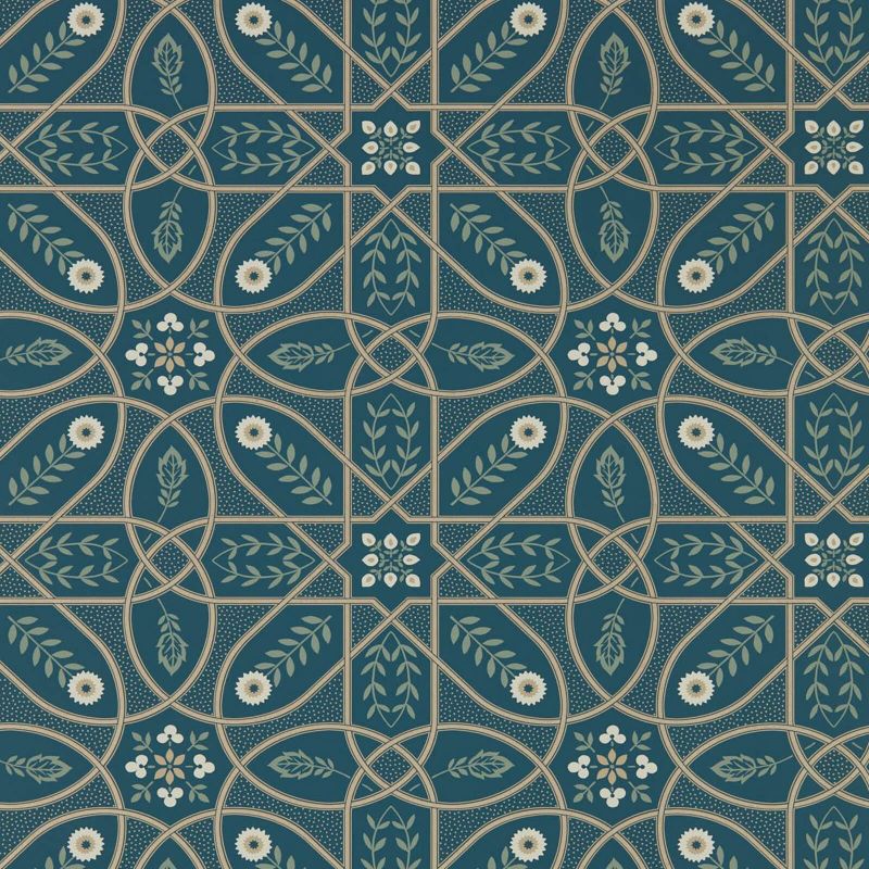 Brophy Trellis Wallpaper - Deep Teal - 216699 - Morris & Co - Premier Wallcovering