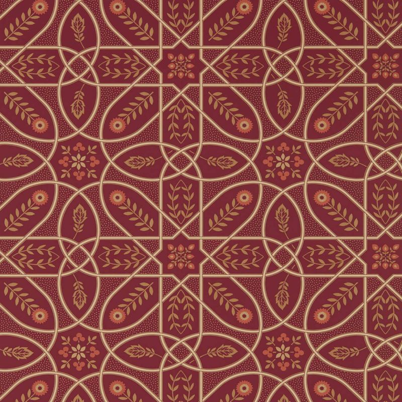 Brophy Trellis Wallpaper - Russet Gold - Morris & Co - 216701 - Morris Wallpaper