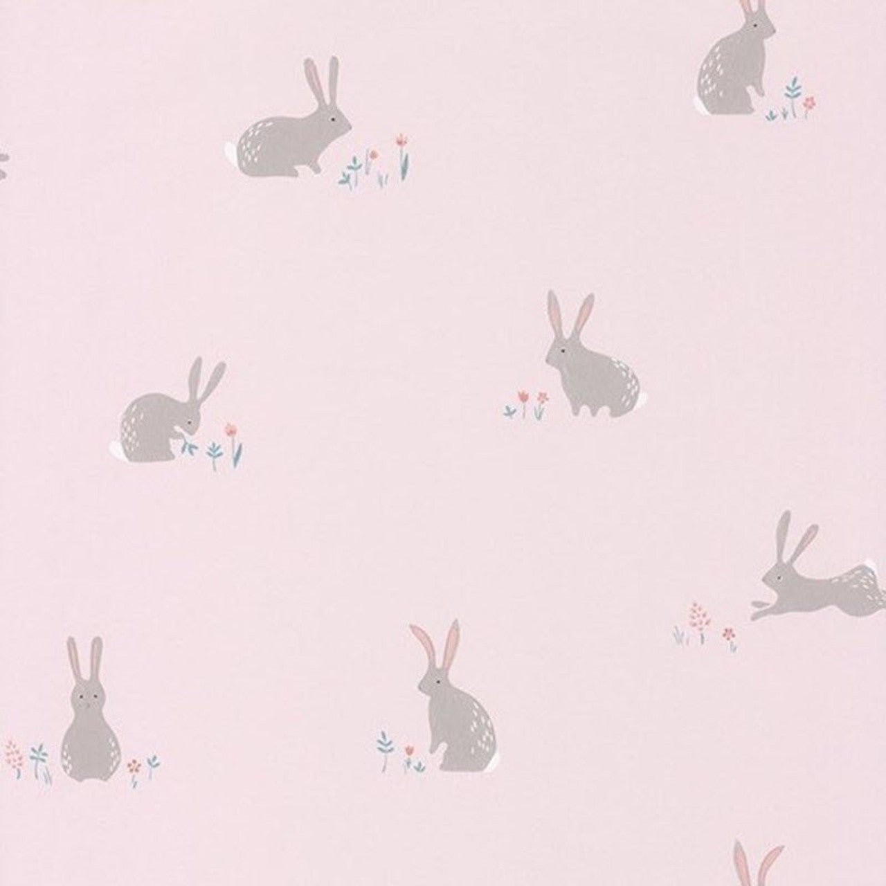 Bunny Happy Dreams Wallpaper - Corail And Rose - Casadeco - 82744111 - Premier Wallcovering