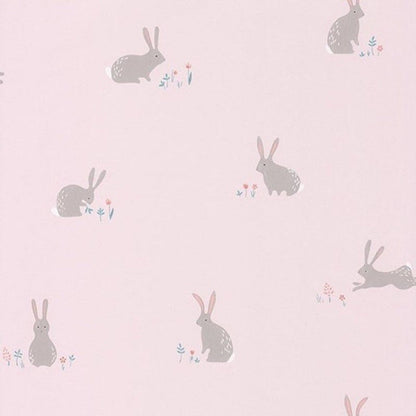 Bunny Happy Dreams Wallpaper - Corail And Rose - Casadeco - 82744111 - Premier Wallcovering