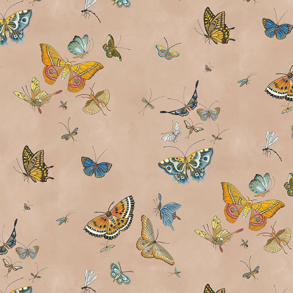 Butterflies Wallpaper - Plaster Pink - Josephine Munsey - JMW-104301 - Premier Wallcovering