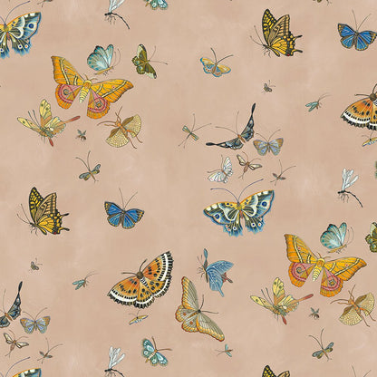Butterflies Wallpaper - Plaster Pink - Josephine Munsey - JMW-104301 - Premier Wallcovering