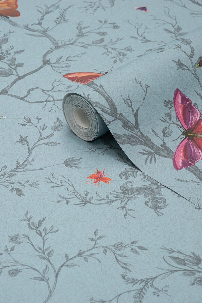Butterflies Wallpaper - Skye - Timorous Beasties - BTN/BFL/TXMT/06 - Premier Wallcovering