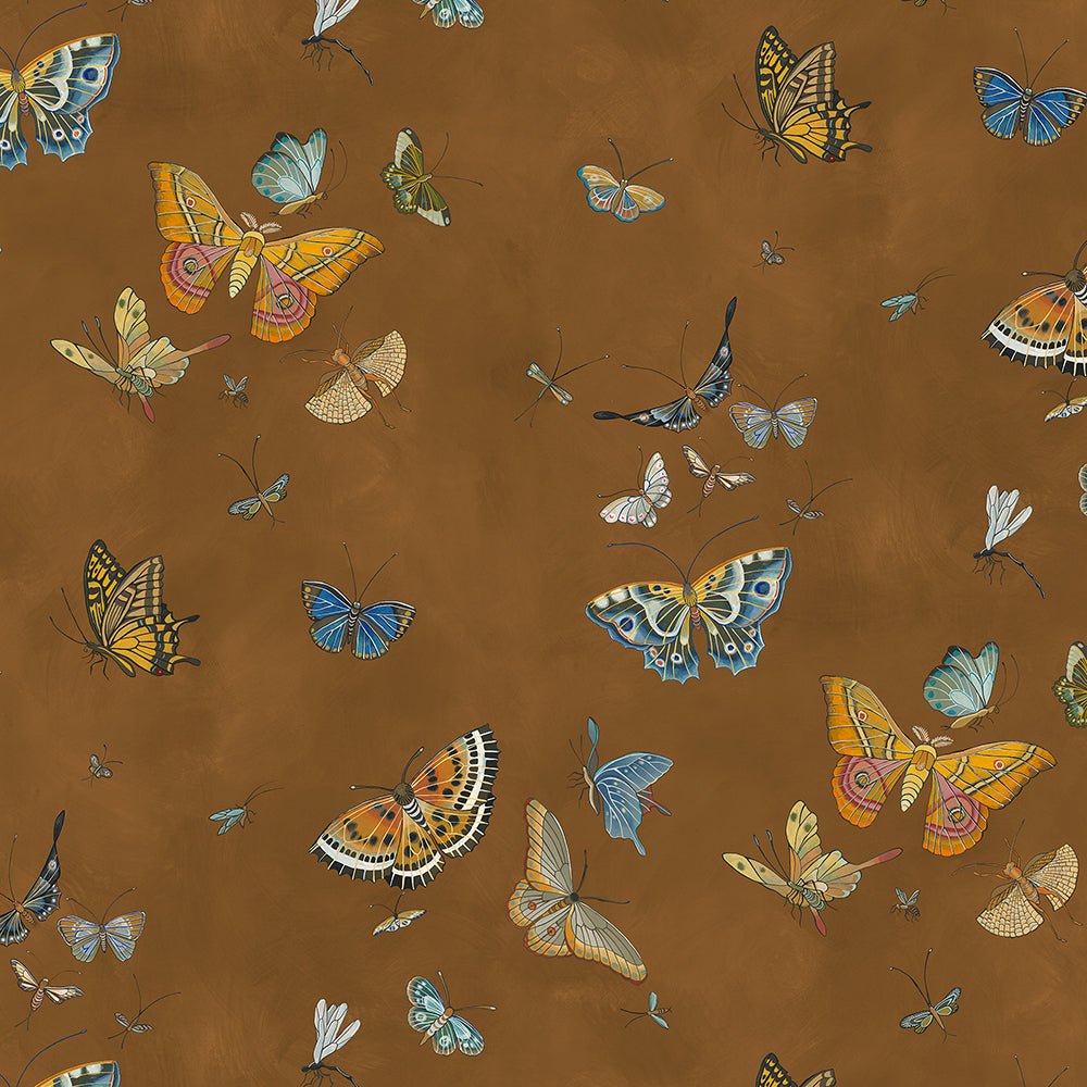 Butterflies Wallpaper - Brown - Josephine Munsey - JMW-104311 - Premier Wallcovering