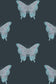 Butterfly Wallpaper - Blues & Silver on Black - Timorous Beasties - EX/BFLY/4007/03 - Premier Wallcovering