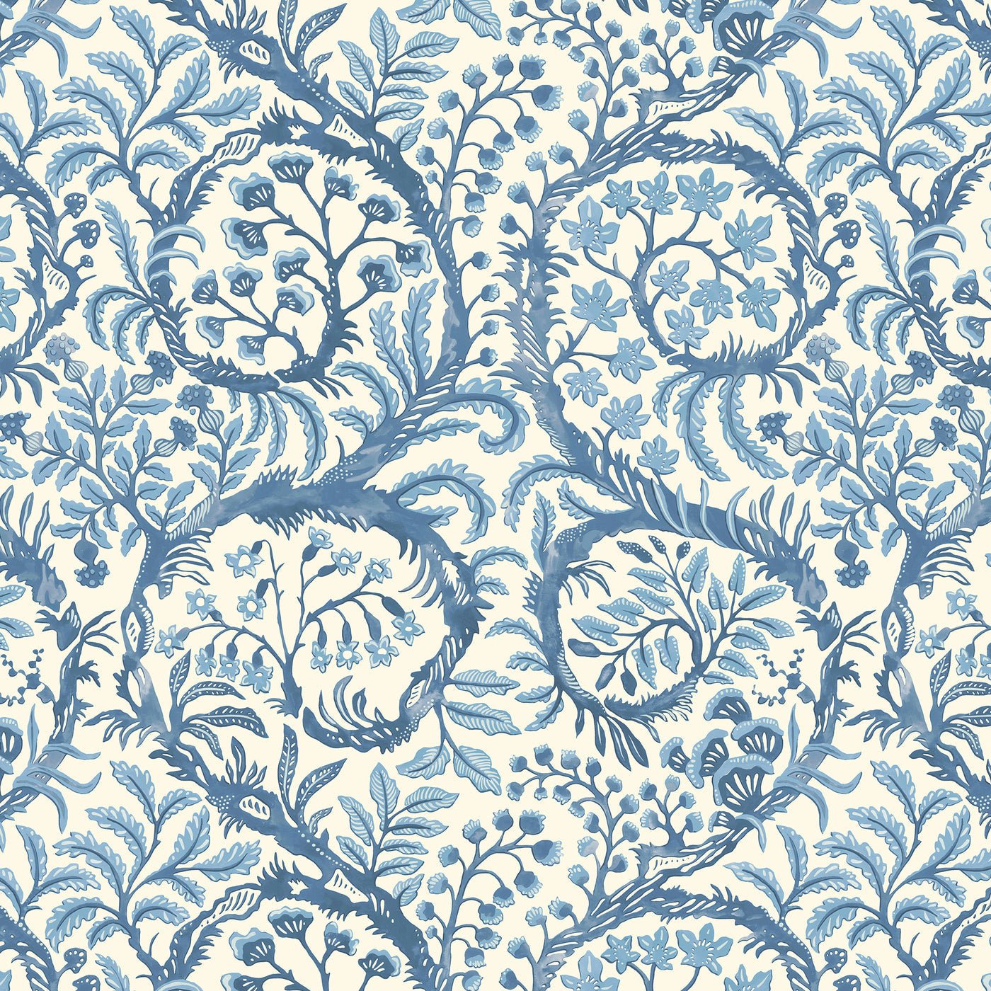 Butterrow Wallpaper - Bright Blue and White - Josephine Munsey - JMW-103131 - Premier Wallcovering