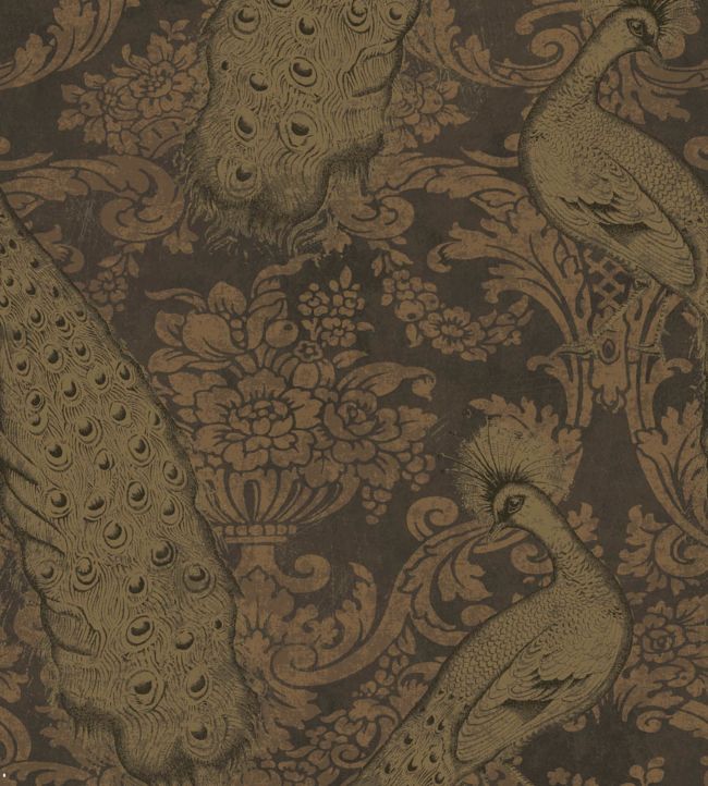 Byron Wallpaper - Metallic Gold & Bronze on Charcoal - 94/7036 - Cole & Son - Premier Wallcovering