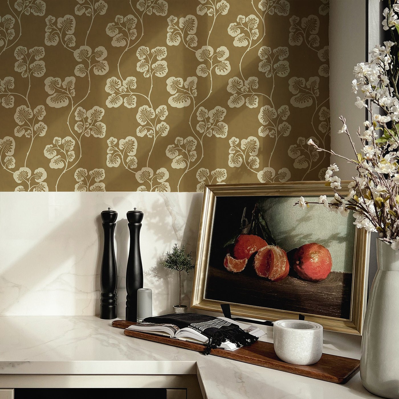 Cabbage Check Wallpaper - Alma and Edge Sand - Josephine Munsey - JMW-102411 - Premier Wallcovering