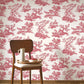 Cadence Les Belles Toiles De Jouy Wallpaper - Rouge Grenat - Casadeco - 201698585 - Premier Wallcovering