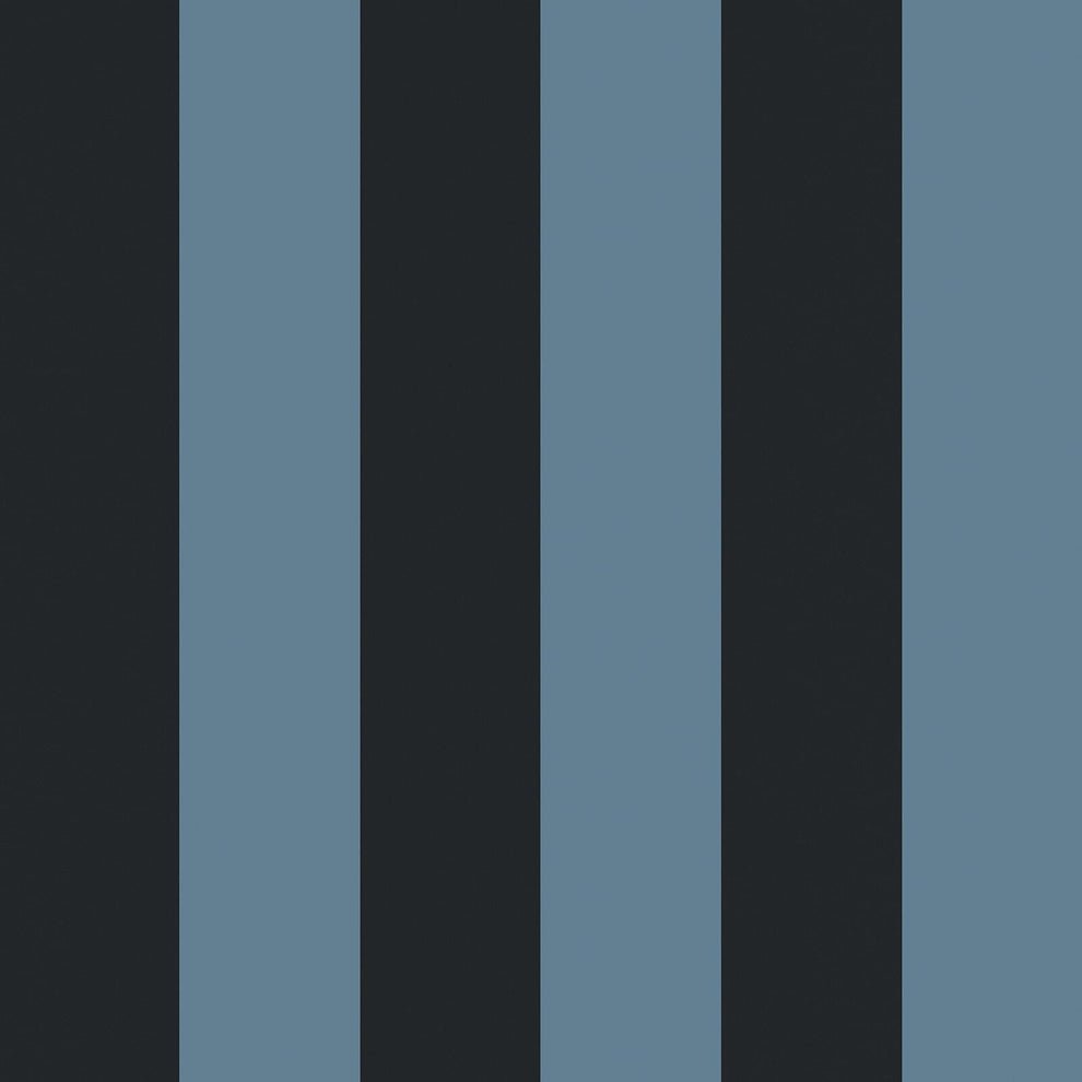 Camelot Stripe Traditional Wallpaper - Sky and Noir - House of Hackney - 1-WA-CAM-TR-SKN-XXX