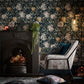 Camile Wallpaper - Midnight/Gold - Clarke & Clarke - W0148/02 - Premier Wallcovering