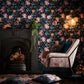 Camile Wallpaper - Midnight - Clarke & Clarke - W0148/01 - Premier Wallcovering