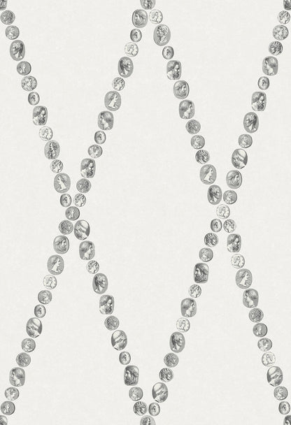Cammei Wallpaper - Black & White - 123/4021 - Cole & Son - Premier Wallcovering