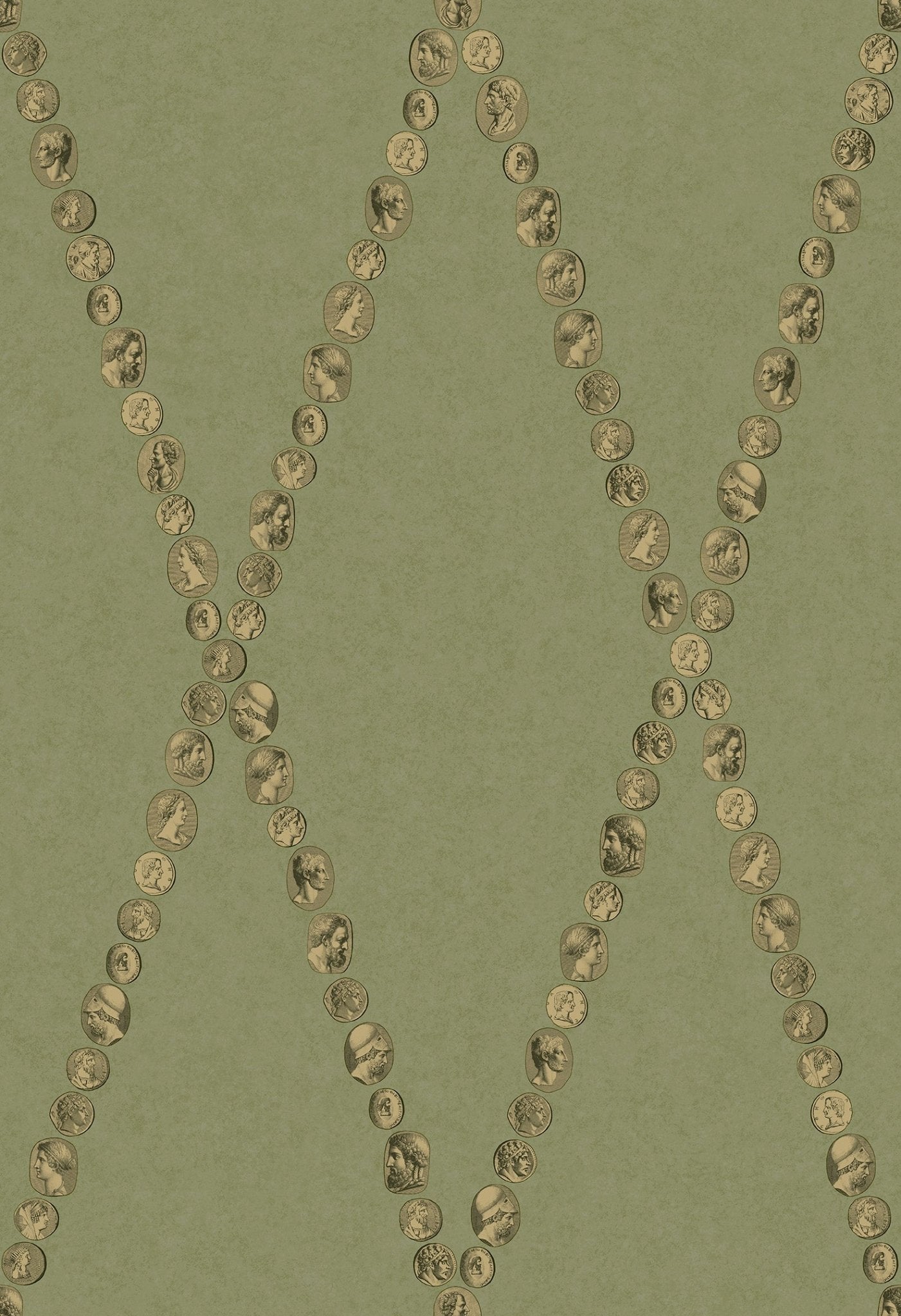 Cammei Wallpaper - Antique Gold on Olive - 123/4016 - Cole & Son - Premier Wallcovering