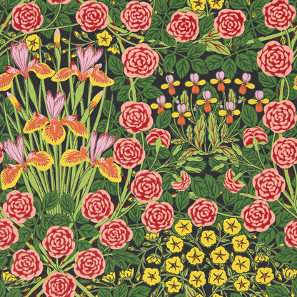 Campanula Wallpaper - Sunburst/Ebony - 217350 - Morris & Co - Premier Wallcovering