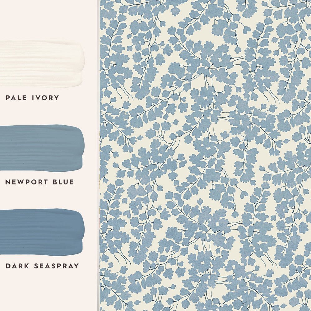 Cariad Spray Wallpaper - Newport Blue - Laura Ashley - 122743 - Premier Wallcovering