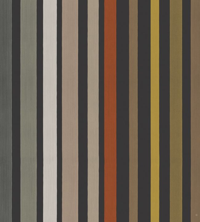 Carousel Stripe Mariinsky Wallpaper - Black & Multi - 108/6031 - Cole & Son - Premier Wallcovering
