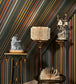Carousel Stripe Mariinsky Wallpaper - Black & Multi - 108/6031 - Cole & Son - Premier Wallcovering