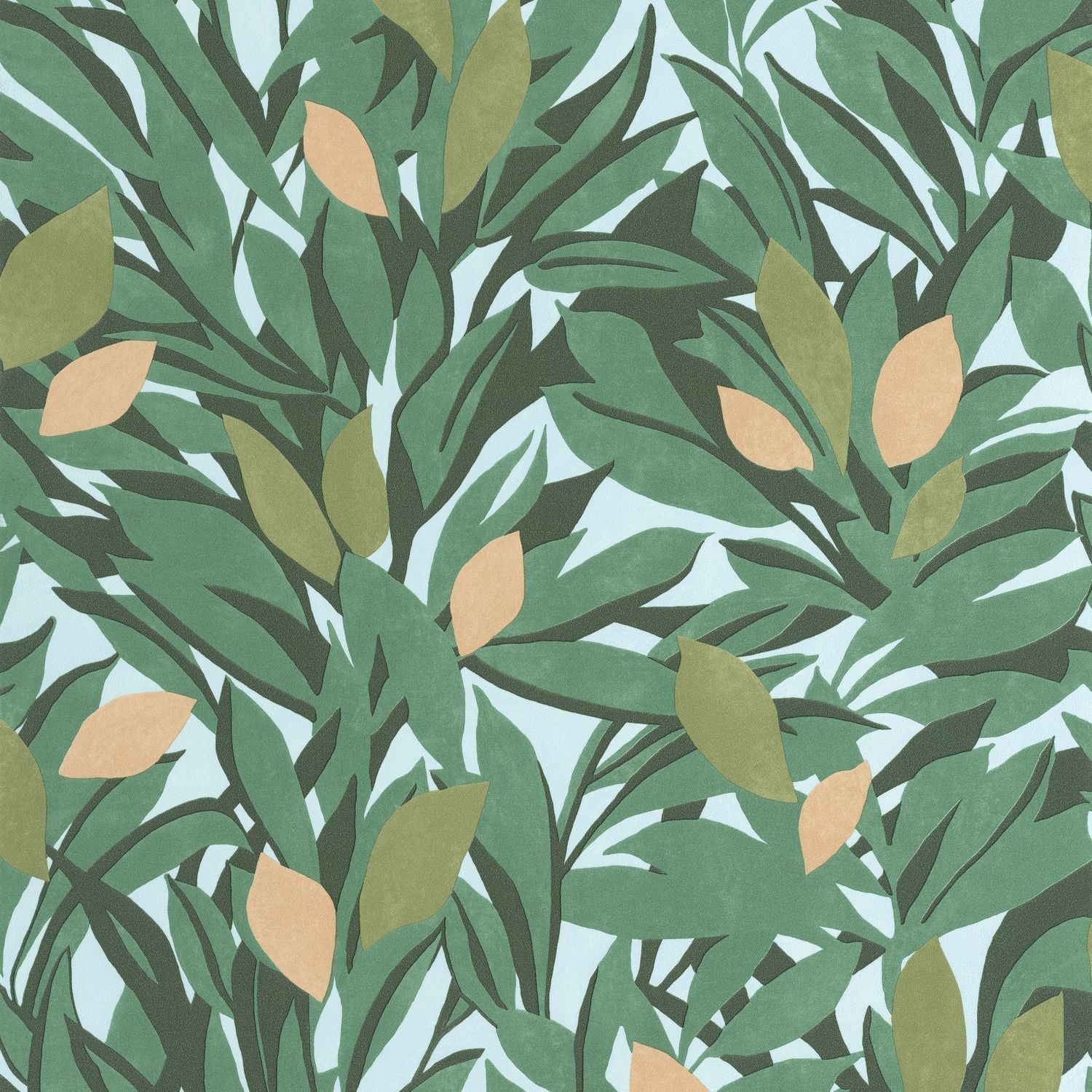 Cassis Wallpaper - Vert mousse orange - Caselio - 105457331