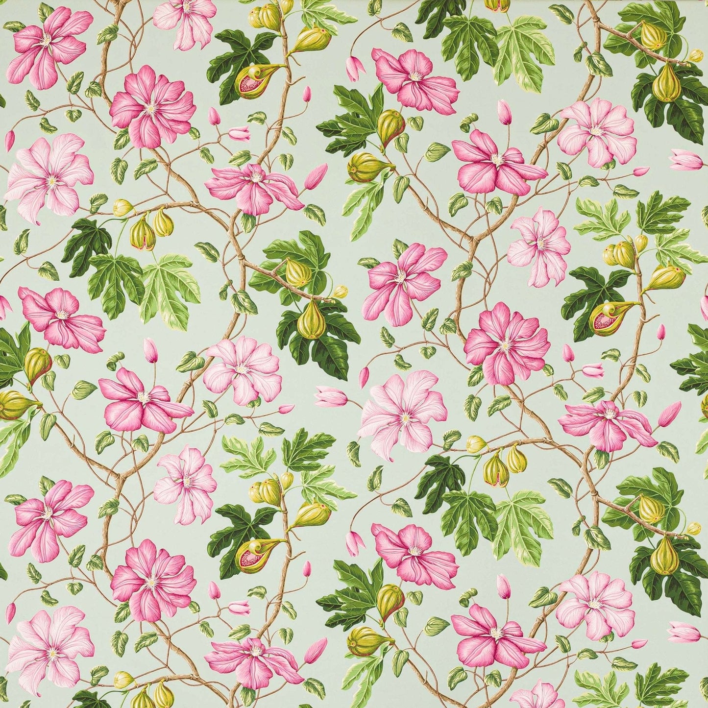 Castellane Fabric - Rose/Aqua - Manuel Canovas - M4098-03 - Premier Wallcovering